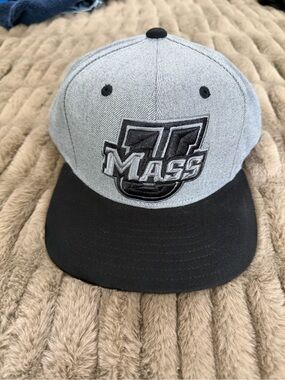adidas Gray and Black UMass Snapback Hat